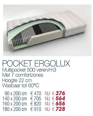 Promoties Pocket ergolux - Huismerk - Time2Sleep - Geldig van 03/01/2019 tot 31/01/2019 bij Time2Sleep