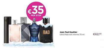 Promoties Jean paul gaultier ultra male edt intense - Jean Paul Gaultier - Geldig van 02/01/2019 tot 31/01/2019 bij ICI PARIS XL