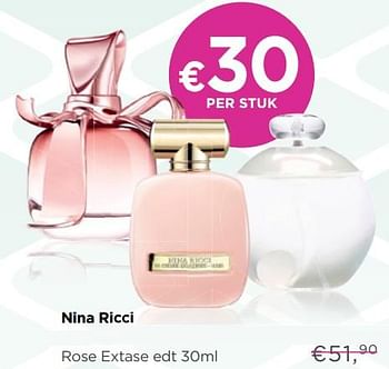 Promoties Nina ricci rose extase edt - Nina Ricci - Geldig van 02/01/2019 tot 31/01/2019 bij ICI PARIS XL