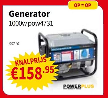 Promoties Powerplus generator pow4731 - Powerplus - Geldig van 03/01/2019 tot 18/01/2019 bij Cevo Market