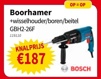 Promoties Bosch boorhamer + wisselhouder-boren-beitel gbh2-26f - Bosch - Geldig van 03/01/2019 tot 18/01/2019 bij Cevo Market