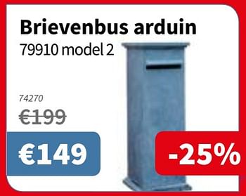 Promotions Brievenbus arduin 79910 model 2 - DE WITTE  - Valide de 03/01/2019 à 18/01/2019 chez Cevo Market