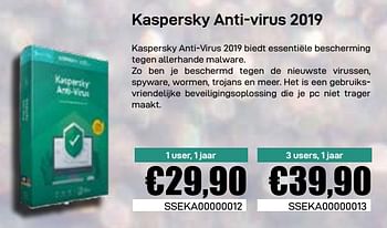 Promoties Kaspersky anti-virus 2019 - Kaspersky - Geldig van 03/01/2019 tot 31/01/2019 bij Compudeals