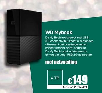 Promoties Wd mybook - Western Digital - Geldig van 03/01/2019 tot 31/01/2019 bij Compudeals