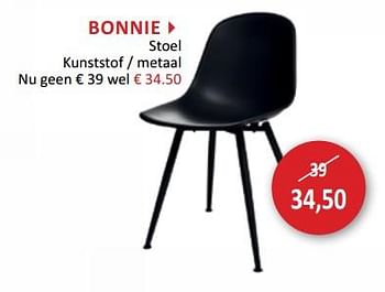 Promoties Bonnie stoel kunststof - metaal - Huismerk - Weba - Geldig van 03/01/2019 tot 31/01/2019 bij Weba