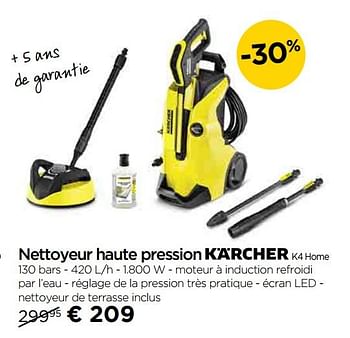 Promotions Nettoyeur haute pression kärcher k4 home - Kärcher - Valide de 03/01/2019 à 30/01/2019 chez Molecule