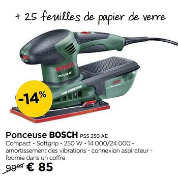 Promotions Ponceuse bosch pss 250 ae - Bosch - Valide de 03/01/2019 à 30/01/2019 chez Molecule