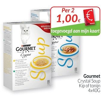 Promoties Gourmet crystal soup kip of tonijn - Purina - Geldig van 02/01/2019 tot 31/01/2019 bij Intermarche