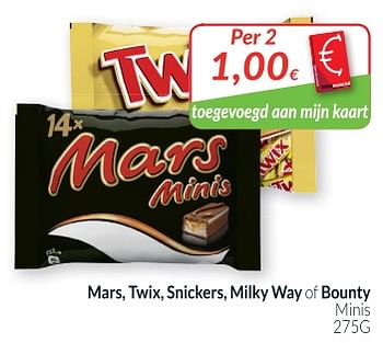 Promoties Mars, twix, snickers, milky way of bounty minis - Mars - Geldig van 02/01/2019 tot 31/01/2019 bij Intermarche