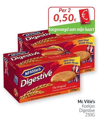 Promoties Mc vitie`s koekjes digestive - McVitie's - Geldig van 02/01/2019 tot 31/01/2019 bij Intermarche