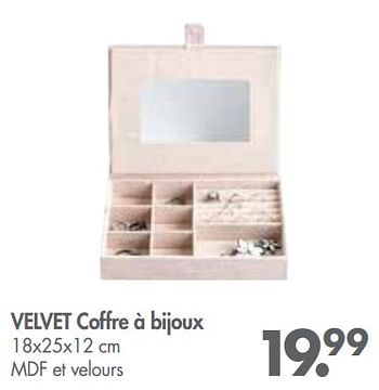 Promoties Velvet coffre à bijoux - Huismerk - Casa - Geldig van 02/01/2019 tot 27/01/2019 bij Casa