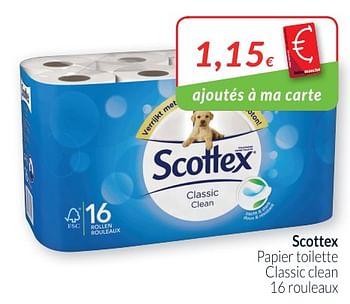 Promotions Scottex papier toilette classic clean - Scottex - Valide de 02/01/2019 à 31/01/2019 chez Intermarche