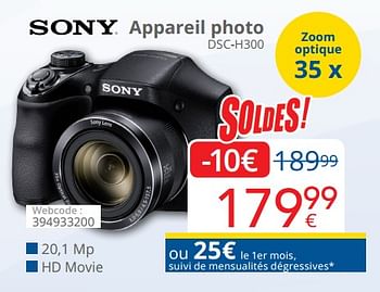 Promotions Sony appareil photo dsc-h300 - Sony - Valide de 03/01/2019 à 31/01/2019 chez Eldi