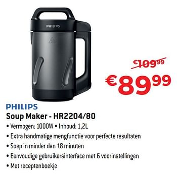 Promoties Philips soup maker - hr2204-80 - Philips - Geldig van 03/01/2019 tot 31/01/2019 bij Exellent