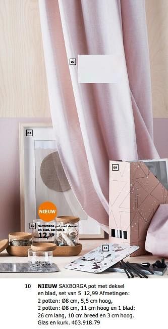 Promoties Saxborga pot met deksel en blad - Huismerk - Ikea - Geldig van 23/11/2018 tot 31/07/2019 bij Ikea