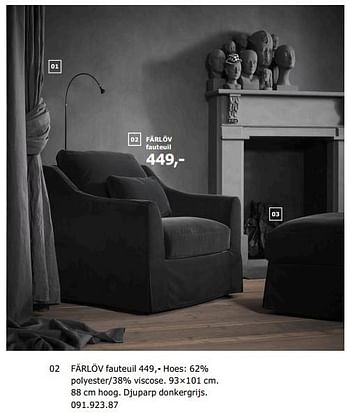 Promoties Färlöv fauteuil - Huismerk - Ikea - Geldig van 23/11/2018 tot 31/07/2019 bij Ikea