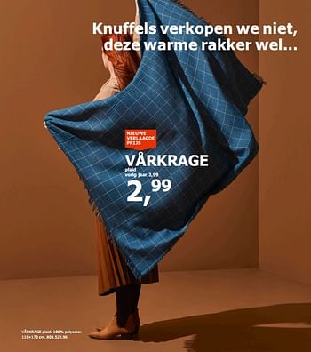 Promotions Vårkrage plaid - Produit maison - Ikea - Valide de 23/11/2018 à 31/07/2019 chez Ikea