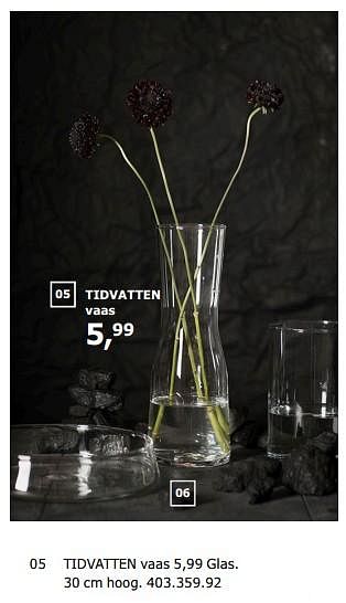 Promoties Tidvatten vaas - Huismerk - Ikea - Geldig van 23/11/2018 tot 31/07/2019 bij Ikea