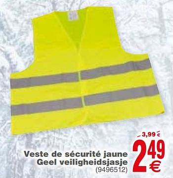 Promotions Veste de sécurité jaune geel veiligheidsjasje - Produit maison - Cora - Valide de 08/01/2019 à 21/01/2019 chez Cora