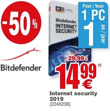 Promoties Internet security 2019 - Bitdefender - Geldig van 08/01/2019 tot 21/01/2019 bij Cora