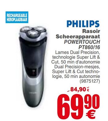 Promoties Philips rasoir scheerapparaat powertouch pt860-16 - Philips - Geldig van 08/01/2019 tot 21/01/2019 bij Cora