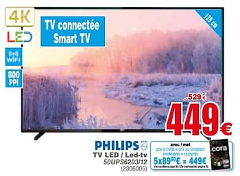 Promoties Philips tv led - led-tv 50ups6203-12 - Philips - Geldig van 08/01/2019 tot 21/01/2019 bij Cora