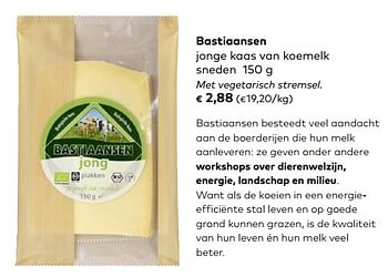 Promoties Bastiaansen jonge kaas van koemelk - Bastiaansen - Geldig van 02/01/2019 tot 05/02/2019 bij Bioplanet
