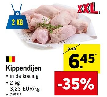 Promoties Kippendijen - Huismerk - Lidl - Geldig van 14/01/2019 tot 19/01/2019 bij Lidl