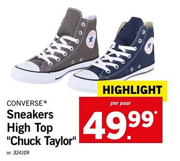 pomp Prehistorisch Evalueerbaar Converse Sneakers high top chuck taylor - Promotie bij Lidl