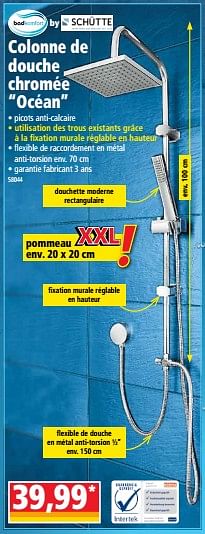 Promoties Colonne de douche chromée océan - BadKomfort - Geldig van 09/01/2019 tot 15/01/2019 bij Norma