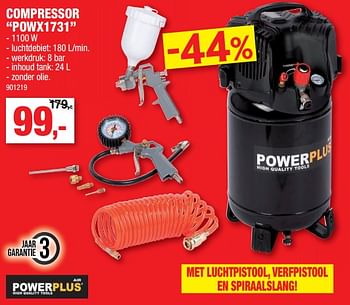 Promoties Powerplus compressor powx1731 - Powerplus - Geldig van 09/01/2019 tot 20/01/2019 bij Hubo