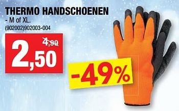 Promoties Thermo handschoenen - Merk onbekend - Geldig van 09/01/2019 tot 20/01/2019 bij Hubo