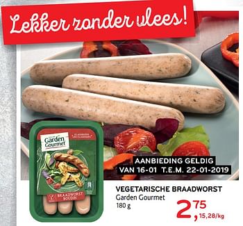 Promoties Vegetarische braadworst garden gourmet - Garden Gourmet - Geldig van 16/01/2019 tot 22/01/2019 bij Alvo