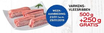 Promoties Varkensvleesribben - Huismerk - Alvo - Geldig van 16/01/2019 tot 29/01/2019 bij Alvo
