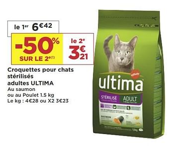 Promoties Croquettes pour chats stérilisés adultes ultima - Ultima - Geldig van 08/01/2019 tot 20/01/2019 bij Super Casino