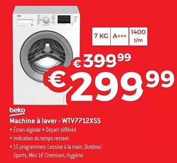 Promotions Beko machine à laver - wtv7712xss - Beko - Valide de 03/01/2019 à 31/01/2019 chez Exellent