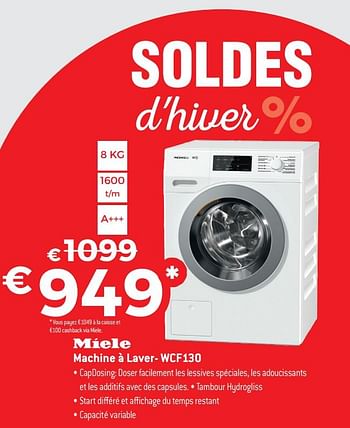 Promotions Miele machine à laver- wcf130 - Miele - Valide de 03/01/2019 à 31/01/2019 chez Exellent