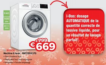 Promotions Bosch machine à laver - wat286k1fg - Bosch - Valide de 03/01/2019 à 31/01/2019 chez Exellent