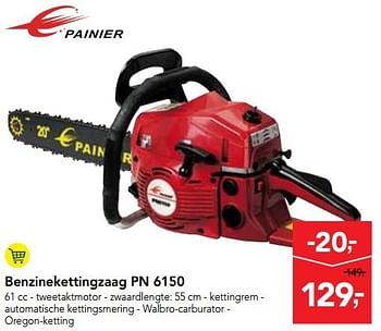 Promoties Painier benzinekettingzaag pn 6150 - Painier - Geldig van 16/01/2019 tot 29/01/2019 bij Makro