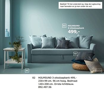Promoties Holmsund 3-zitsslaapbank - Huismerk - Ikea - Geldig van 23/11/2018 tot 31/07/2019 bij Ikea