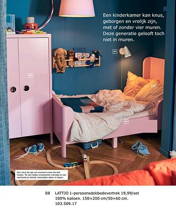 Promoties Lattjo 1-persoonsdekbedovertrek - Huismerk - Ikea - Geldig van 23/11/2018 tot 31/07/2019 bij Ikea