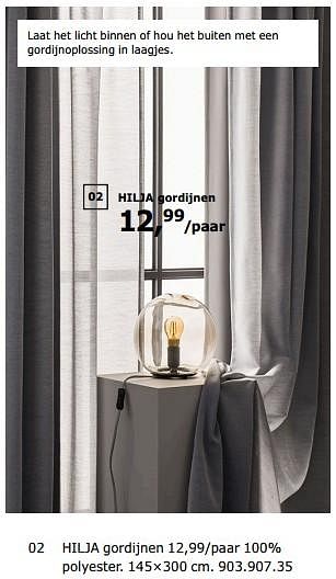 optellen voorkant Vergoeding Huismerk - Ikea Hilja gordijnen - Promotie bij Ikea