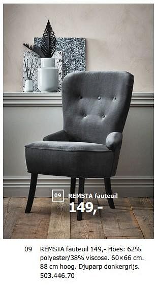 Promoties Remsta fauteuil - Huismerk - Ikea - Geldig van 23/11/2018 tot 31/07/2019 bij Ikea