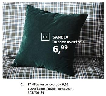 Promoties Sanela kussenovertrek - Huismerk - Ikea - Geldig van 23/11/2018 tot 31/07/2019 bij Ikea