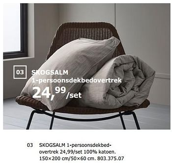 Promotions Skogsalm 1-persoonsdekbedovertrek - Produit maison - Ikea - Valide de 23/11/2018 à 31/07/2019 chez Ikea