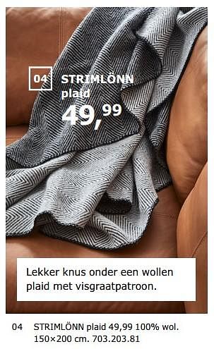 Promoties Strimlönn plaid - Huismerk - Ikea - Geldig van 23/11/2018 tot 31/07/2019 bij Ikea