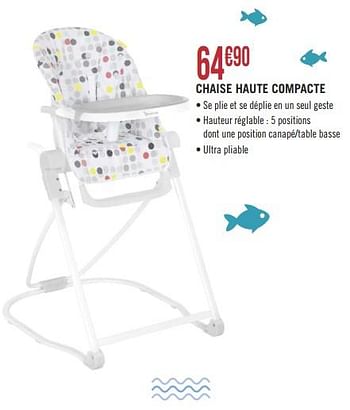 Promoties Chaise haute compacte - Badabulle - Geldig van 08/01/2019 tot 03/02/2019 bij Géant Casino