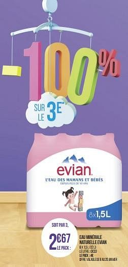 Promoties Eau minérale naturelle evian - Evian - Geldig van 08/01/2019 tot 03/02/2019 bij Géant Casino