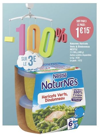 Promoties Naturnes haricots verts + dindonneau nestle - Nestlé - Geldig van 08/01/2019 tot 03/02/2019 bij Géant Casino