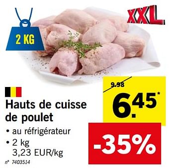 Promotions Hauts de cuisse de poulet - Produit maison - Lidl - Valide de 14/01/2019 à 19/01/2019 chez Lidl